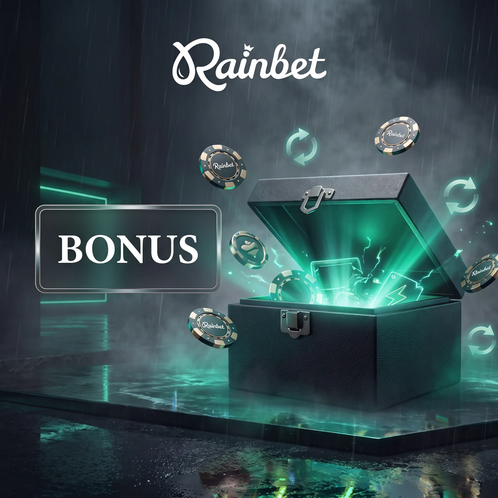 Glowing Rainbet reward vault
